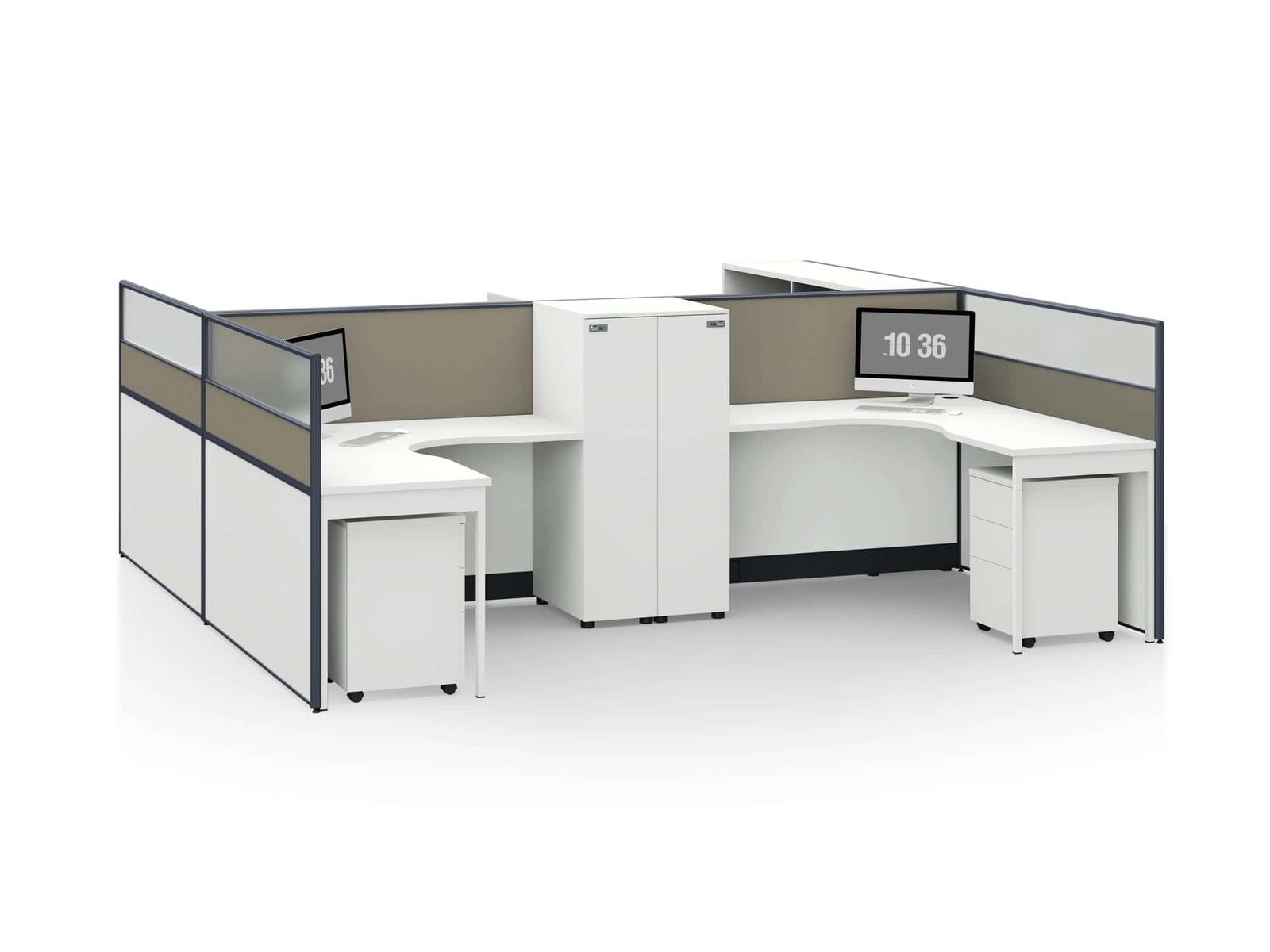V35AA-3232B Project Partition Workstation Combination - Oxidized Silver gallery - Ergovari
