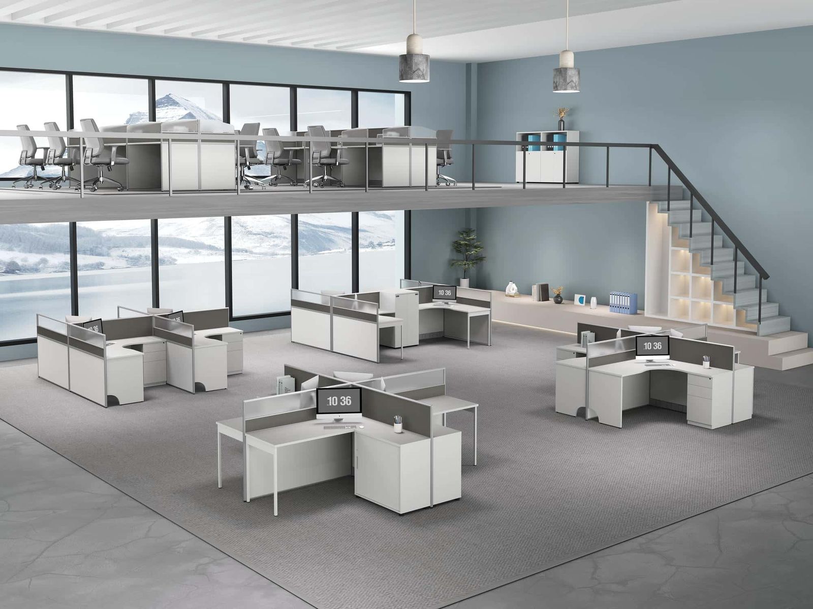 V35AA Modular Office Workstation Partition Desk - Straight Desk gallery - Ergovari