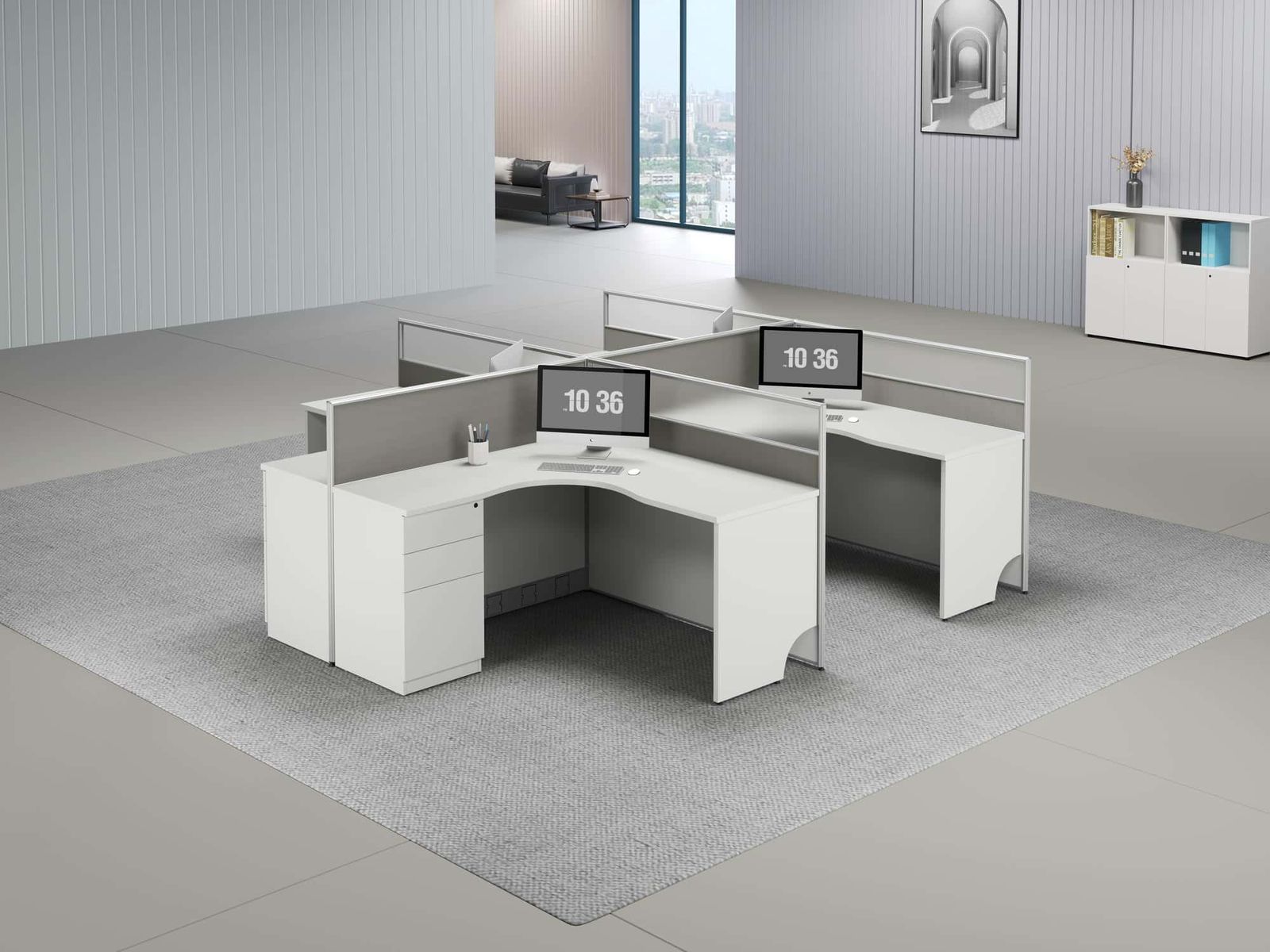 V35AA Modular Office Workstation Partition Desk - Straight Desk gallery - Ergovari