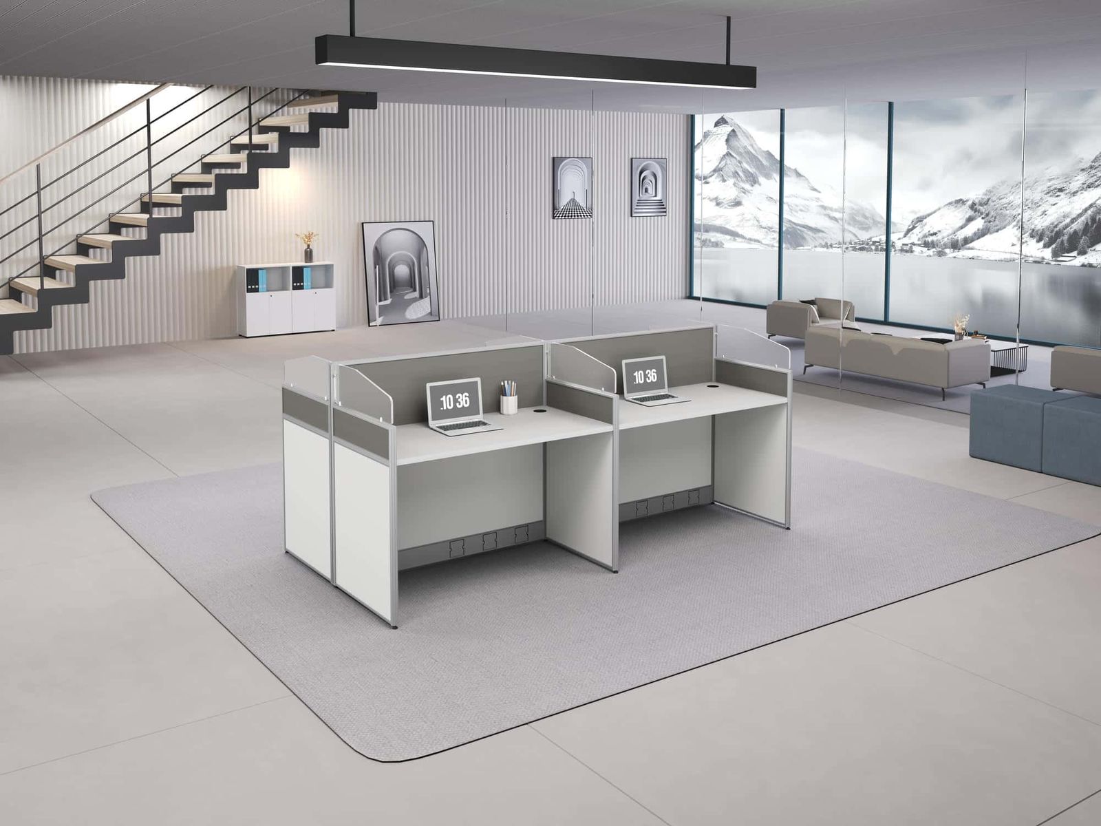 V35AA Modular Office Workstation Partition Desk - Straight Desk gallery - Ergovari